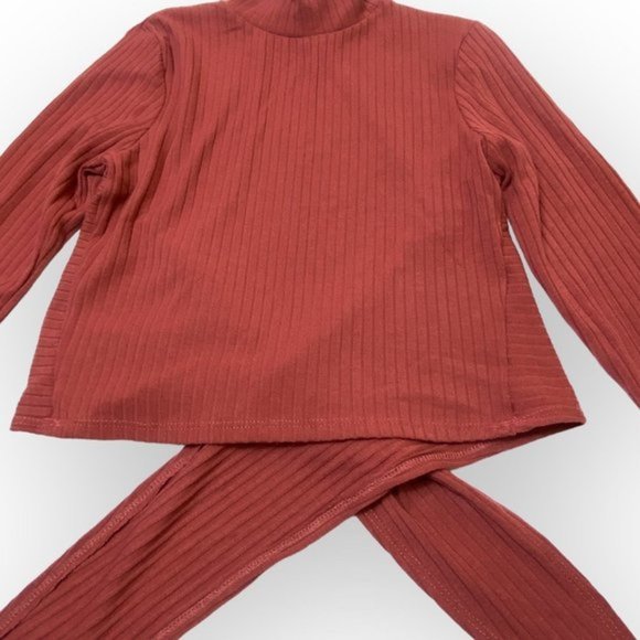 Forever 21 Mauve Ribbed Long Sleeve Crop Top- size small - Picture 5 of 6